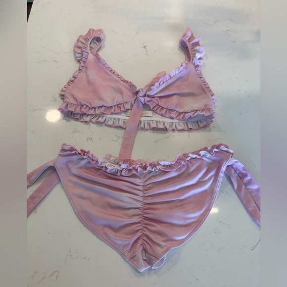 LoveShackFancy Pink Ruffle Bikini Set Elena Bottom & Claudia Top - Picture 5 of 8